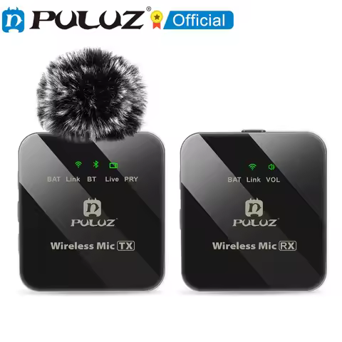 PULUZ 2 TX / 1 TX + 1 RX Wireless Lavalier Microphone, 3.5mm Interface Receiver and Microphone