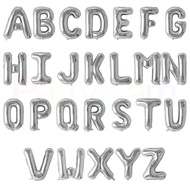 (A-Z) Premium Quality 16 Inch Alphabets Silver Foil Balloon / Letters Balloon / Belon Huruf