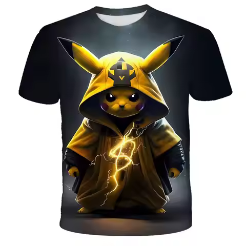 Pokemon T Shirt Cartoon Baby Kids Boys Girls Children Short Sleeves Summer Clothing Pikachu Cartoon 