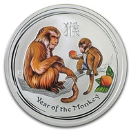2016 Perth Mint Australia Lunar Monkey 1/2 oz .999 Silver Coin Colorized BU (Series II) Colored Coloured 1/2oz 0.5 oz