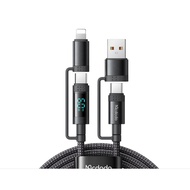 MCDODO  CA-199 4 IN 1 ALUMINUM ALLOY HOUSING AND NYLON BRAIDED CABLE 60W PD