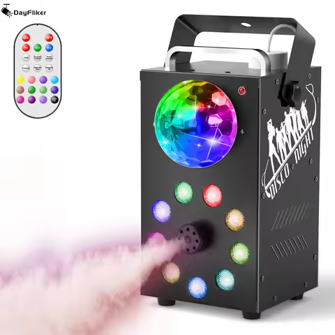 DayFlicker 700W Smoke Machine DJ Remote Fogger Ejector Concert 4 in 1 Fog Machine Disco Mirror Ball 