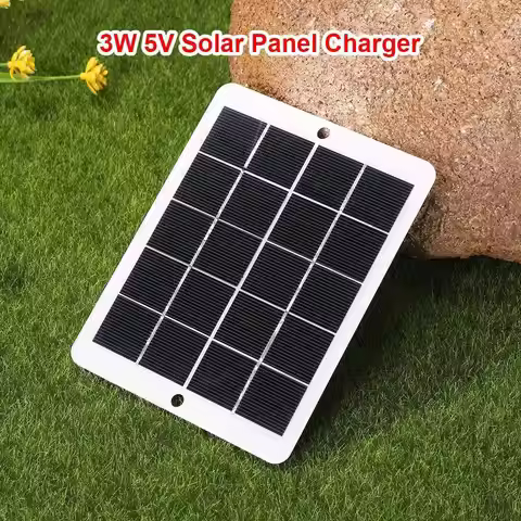 USB Solar Panel Outdoor 3W 5V Polysilicon Travel DIY Solar Charger Generator