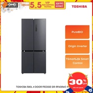 Toshiba 4 Doors Fridge GR-RF608WI-PMY(06) Dual Inverter 580L Morandi Gray PureBio GRRF608WIPMY06 Pet