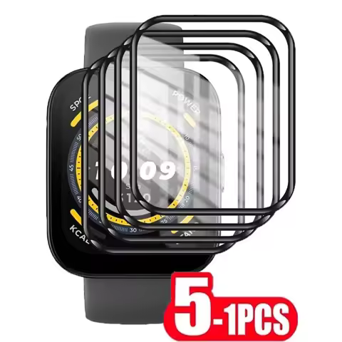 1-5Pcs Screen Protector For Amazfit Bip 3 Bip3 Pro Full Curved Films Protective Cover Film For Amazf