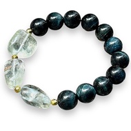 KJ1077H Blue Tiger Eye Bead Bracelet & Hanuman Fang