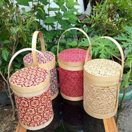 Woven cookie jar hamper container, Diameter 17cm, height 22cm