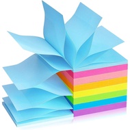 Pop Up Sticky Notes 3x3 inch, 8 Bright Multi Colors,Accordion Self-Stick Notes, Purple Sticky Notes 