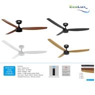 Ecolux Batik 52IN 3 Blade Ceiling Fan | Minimalist Ceiling Fan, Remote Control, Energy Saving Black 