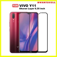 LAYAR Tempered Glass Full for Vivo Y11 2019 Anti-Scratch Full Screen Glass Full Cover 5D 9D 11D Scre