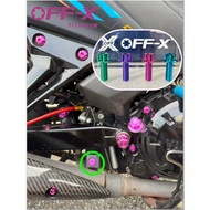 OFF-X Titanium GR5 Screw Ikat Ekzos Tengah Muffler Skru Exhaust Pipe Skru Braket Ekzos Screw M8 Crow