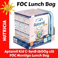 Aptamil Kid C-SynB (600g x3) FOC Montigo Lunch Bag Exp:08/2026