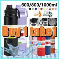 ▬ ✫ ♪ Buy1 take1 Stainles aqua flask tumbler Portable 2 in 1 Tumbler hot cold 1 liter tumbler water