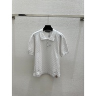 HN6J L1--26 Early Spring New Style Solid Color Simple Lapel Short-Sleeved Sweater Cotton Top
