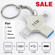 4in 1 OTG USB Flash Drive 16GB 32GB Pendrive 64GB Type-C USB Stick 128GB 256GB Memory Stick For iOS Android PC 512G