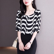 Chubby Meiyi Top Shirt Small M-3XL Silk Mulberry Beautiful Cover Belly Summer Short-Sleeved t-Shirt 