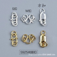 Gelang Perak S925 Sterling Gesper Gesper Persegi Gesper Kalung Mutiara Gesper Sambungan Tangan Gespe