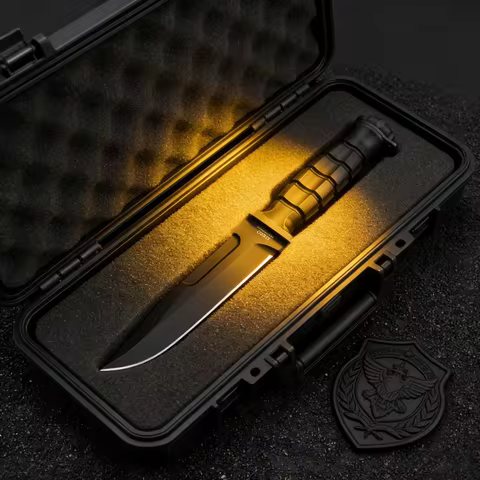MK2.1 - Practical Travel Knife, made of N690 steel, equipped with a protective K sheath, an outdoor