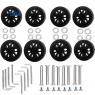 8pcs Luggage Wheels Replacement Kit,Dia 2in/50mm Thick 0.47in/12mm Resistant Rubber Mute Caster Repl