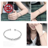 【lowest Price】nine Running Bead Bracelet White Copper Silv Plated Bracelet For Women J8b2