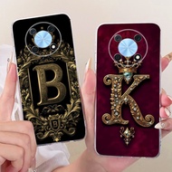For Huawei Nova Y90 Case CTR-LX2 CTR-LX1 CTR-LX3 Cover Fashion Initial Letters Crown Soft Slim Silic