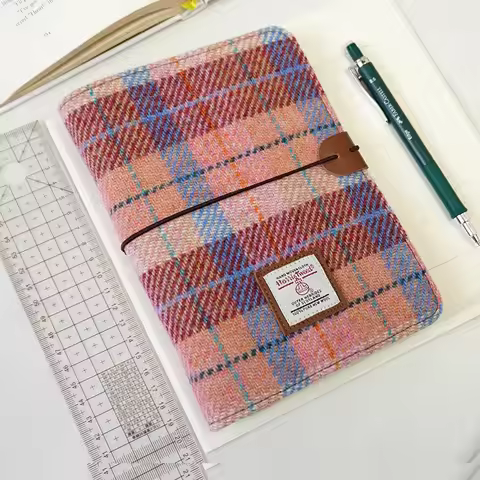 Harris Tweed Unique A6 Traveler's Notebook Portable Loose-leaf Planner Vintage Notebook