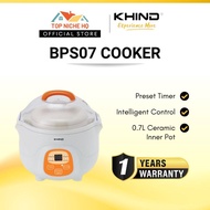 Khind BPS07 Baby Porridge + Soup + Chawanmushi + Steam Cooker Ceramic Pot 0.7L  Energy Saving 120W |
