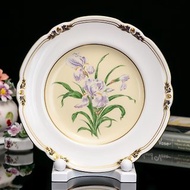 限量英國製Royal Crown Derby 1996歐式裝飾花卉鳶尾花骨瓷盤Iris