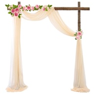 Chiffon Wedding Arch Draping Fabric 3M Wedding Arch Drapes Sheer Backdrop Curtain for Wedding Ceremo