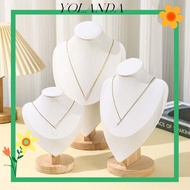 YOLAN Jewelry Storage Rack,  Suede Necklace Display Rack,  Show Wooden Display Model Necklace