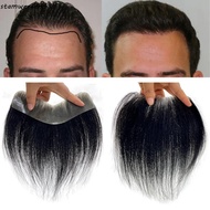 STAMWEEKEND Forehead Hairline Hairpiece, 0.07mm V Style Natural Human Hair Patch, Ultra Thin Skin Se