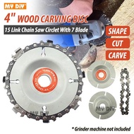 DIY Online4u - WOOD CARVING DISC CHAINSAW DISC WOOD GRINDER 4" ANGLE GRINDER CIRCULAR CHAIN SAW BLAD