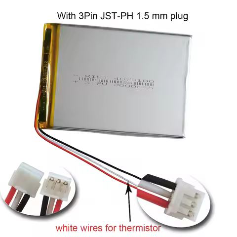 3.7V 3000mAh 11.1Wh Rechargeable 3-Wire Thermistor Polymer Li Lithium Battery 4070100 3pin 1.5mm For