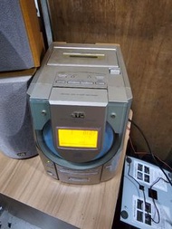 JVC床頭音響UX-V5 單片CD 單卡帶匣 AUX外接音源電台AM FM 附遙控器
