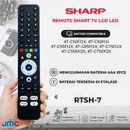 Remote RC2101 Google TV Sharp 4K 4T-C50FJ1X 4T-C50FJ1I 4T-C55FJ1X 4T-C65FJ1X 4T-C75FJ1X 4T-C55EK2X 4