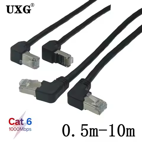 10m 5m 3m Cat6 Ethernet Cable RJ45 L-type UTP Network Cable Patch Cord 90 Degree Angle Cat6a Lan Cab