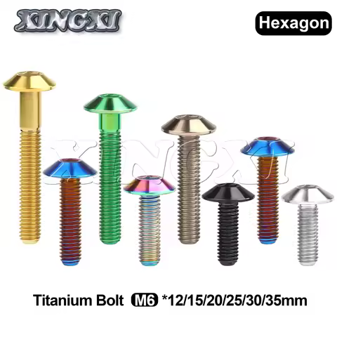 Xingxi Titanium Bolt M6X12 15 20 25 30 35mm Allen Hex Head Ti Screws M6 Bolt for Motor Bike Disc Acc