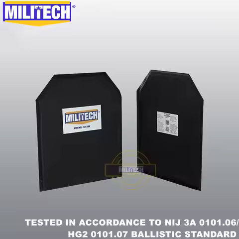 MILITECH 10'' x 12'' RC&STC Cut Pair NIJ 3A 0101.06 NIJ 0101.07 HG2 Aramid Soft Ballistic Panel Bull
