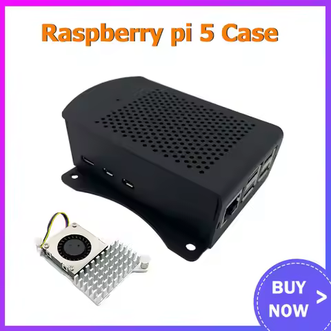 Raspberry Pi 5 Aluminum Case Black Metal Shell Housing Optional Active Cooler for RPI 5 Pi5