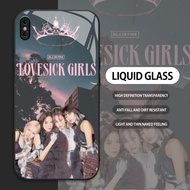 HP Tempered Glass case For Apple iphone X XR XS MAX Mobile Phone case BlackPink LOVESICK GIRLS Casin