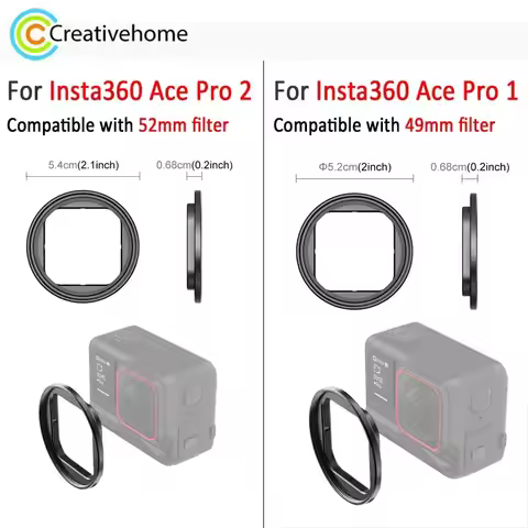 PULUZ Metal Filter Frame Holder Adapter For Insta360 Ace Pro 2 52mm Filter / Insta360 Ace Pro 1 49mm
