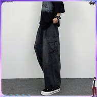baggy jeans men y2k seluar jeans koyak lelaki y2k jeans Hip Hop ins Four Seasons Big Pocket Men Wome