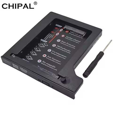 CHIPAL 4 Channels Universal 2nd HDD Caddy 12.7mm SATA 3.0 Dual LED Indicator for 2.5" SSD HDD Case E