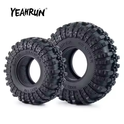 YEAHRUN 1.9/2.2 inch Beadlock Wheel Rim Rubber Tires 107/137mm OD for Axial SCX10 Wraith TRX-4 1/10 