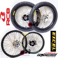 Y15ZR Y16 PNP Set Takasago Excel Asia 1.60x17, RCB Lidi Spoke Gold, RCB Hub Gantang Chrome with Tyre