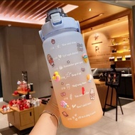 Botol Minum Motivasi Aesthetic Botol viral 2 liter lucu Tumblr kekinian FREE stiker lapakwallpaper