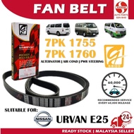 S2U Gaido Fan Belt Nissan Urvan E25 Air Cond Alternator Power Steering Belt 7PK1755 7PK1760 Tali Kipas Kereta