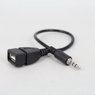 【T-Moto】 0.2m USB to 3.5mm Aux Audio Cable OTG TPE Cable Female to Male Jack Adapter for Car Speaker