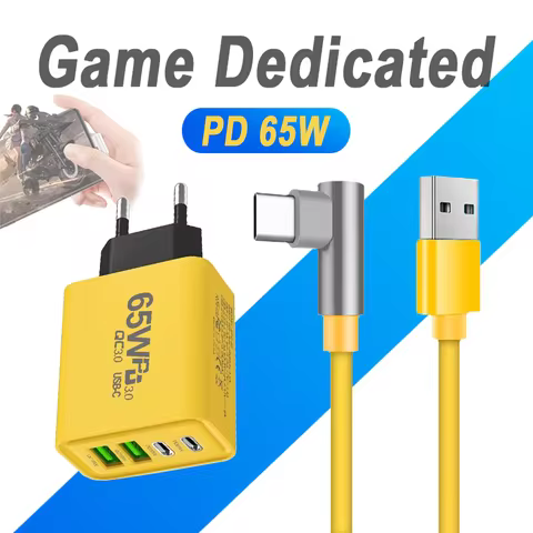 65W PD USB A TypeC GaN Multi-plug Port Super Fast Charger For Samsung iPhone Xiaomi 120W 90 Degree I