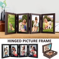 Hinged Picture Frames 4x6 inch Foldable Photo Frame with High Definition Glass 4 Opening Photo Frame